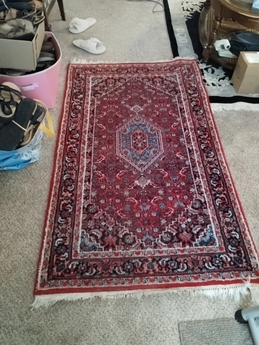 Red Patterned Door Mat - Classic Accent Rug